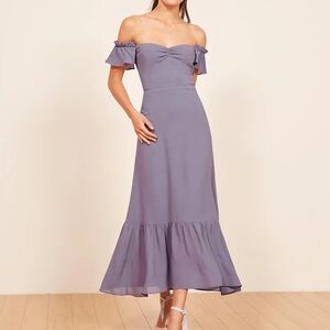 Reformation Butterfly Midi Dress - Size 2 - Lavender